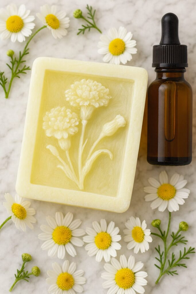 ziepes ar sviestu, kumelīšu ekstraktu un mandeļu eļļu, aromatizētas ar siltu sandalkoka aromātu.